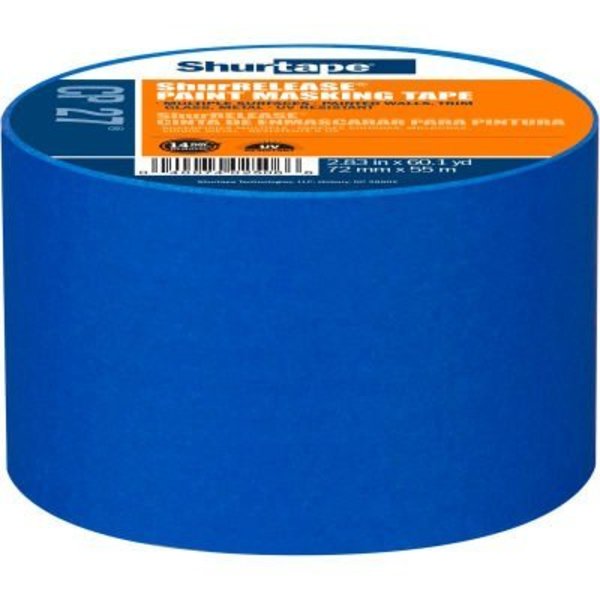 Shurtape Shurtape 14-Day ShurRELEASE Blue Painter's Tape, Multi-Surface, Blue, 72mmx55m, 16/Case 178868